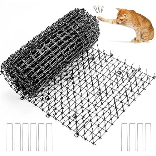 Kyrieval 30 x 200 cm Dornengitter Gegen Katzen, Katzengitter, Katzenabwehrmatte, Katzenabwehr Garten, Anti-Katzen-Katzenschreck für Garten