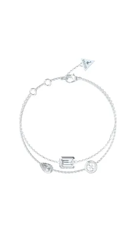GUESS 4g Light Armband Damen Silber 425792 - Elegantes Armband für Damen in Silber, aus hochwertigem Stahl mit funkelnden Kristallen. Ideal für jeden Anlass und ein stilvolles Accessoire, das jedes Outfit ergänzt.