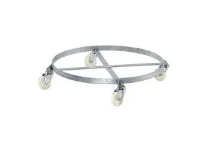 eurokraft pro Fassroller, Fahrgestell offen, verzinkt, Tragfähigkeit 250 kg, Rahmen-Innen-Ø 610 mm, mit 4 Lenkrollen