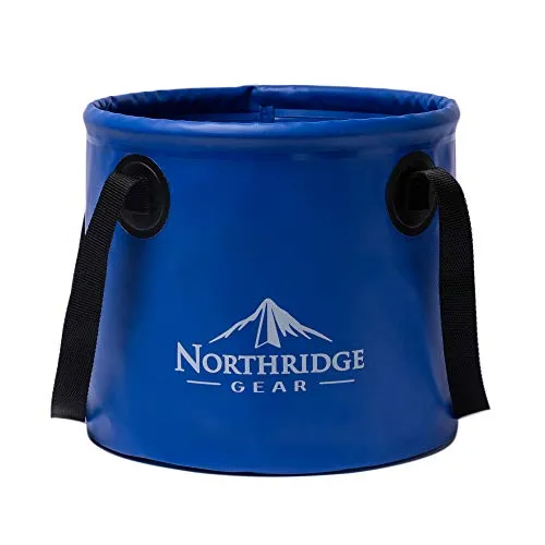 Falteimer Faltschüssel im trendigen Design | Für Camping, Angeln, Party und Garten | Einsetzbar als faltbare Wasch-Schüssel, Wasserkanister oder Falt-Spülbecken [Blau, 15L]