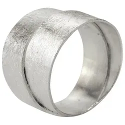 SILBERMOOS Damen Ring Bandring Schmiedering - Ringe für Damen, kunstvolles Design mit doppeltem Wickel und edler eisgekratzter Oberfläche aus hochwertigem 925er Sterlingsilber für hohen Tragekomfort.