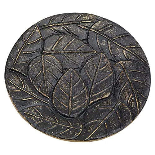 NKlaus Kerzentablett Aluminium Schwarz in gold von NKlaus