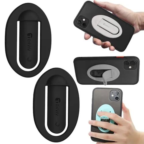 Smartphone Halterung 2 Pack - Silikon Handy Ring für KFZ - Handy-Griffe mit verbessertem Design für sicheren Halt und vielseitige Anwendungen. Ideal als Navigationshalter im Auto oder Medienständer für Videos, einfach zu entfernen ohne Rückstände.