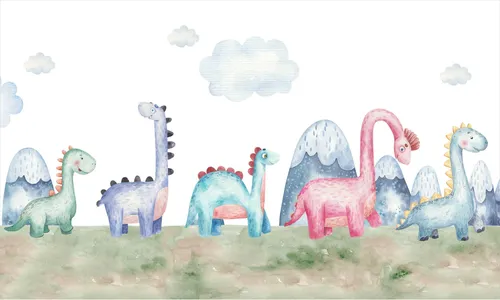 Magnetische Heizkörpermatte Niedliche Dinosaurier 60x100