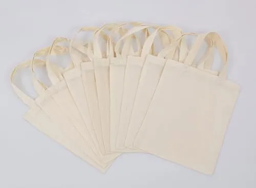 Betzold Baumwolltaschen 10 x Stoff-Taschen zum Selbstgestalten Blanko