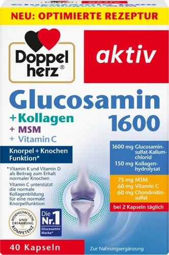 Doppelherz Glucosamin 1600 + Kollagen + MSM 40 Stück