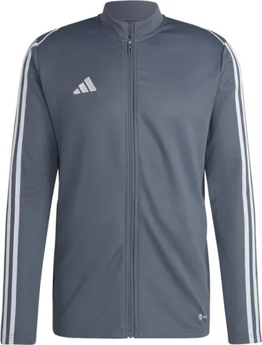 adidas Performance Sweatjacke Tiro 23 League Track Top - Jacke aus 100% Polyester für optimalen Tragekomfort, ideal für Training und Freizeit, Farbe: graugrau, mit Stehkragen und Langarm.