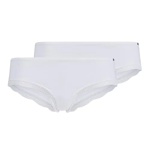 Skiny Panty Classicotton (2er Pack) - Funktionsunterwäsche aus Baumwoll-Stretch für optimalen Tragekomfort, ideal für den täglichen Gebrauch in der Farbe white.