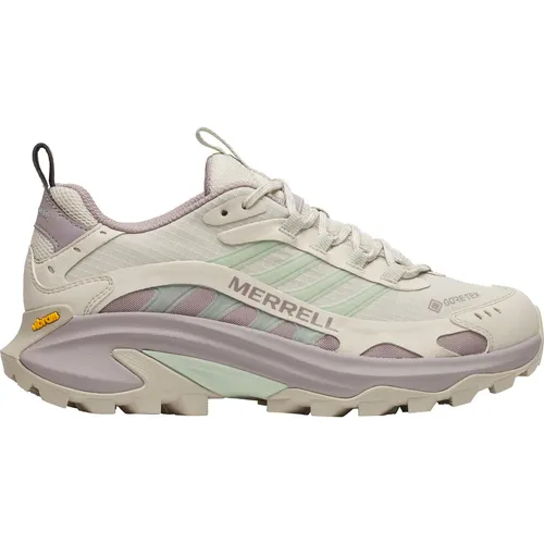 Merrell Women's Moab Speed 2 GTX - Wasserdichte Multisportschuhe 39 - Wanderschuhe für Damen in Beige, Größe 39; ausgestattet mit Vibram-Sohle und GORE-TEX für optimalen Wetterschutz, ideal für Wandern und Speed Hiking.