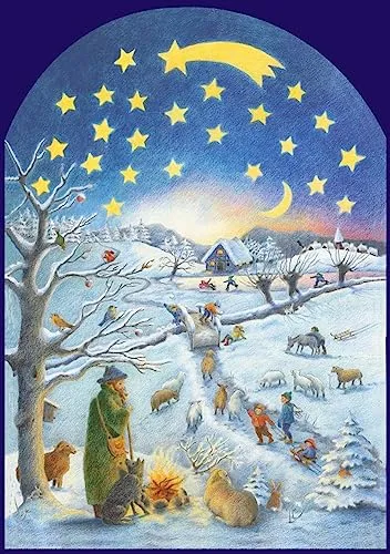 Winterszene: Adventskalender - Advents- & Weihnachtskalender mit bezaubernder Winterszene, ideal für die festliche Vorfreude und zur täglichen Überraschung in der Adventszeit.