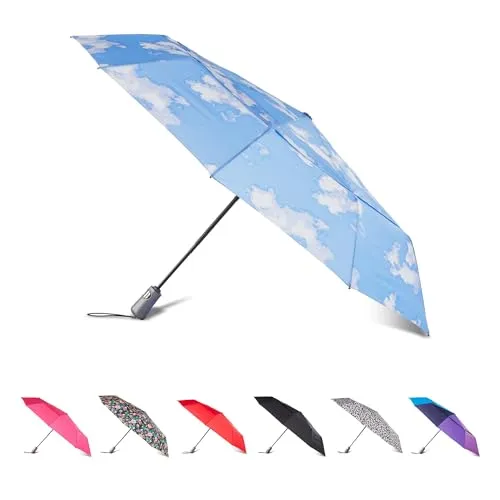 totes Faltbarer Regenschirm für Herren und Damen, mit automatischem Öffnen und Schließen, winddichter Sonnenschutz, Wolken, 47