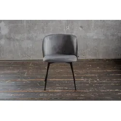 KAWOLA Stuhl LENA Esszimmerstuhl Velvet grau - Stühle: Der LENA Esszimmerstuhl von KAWOLA bietet zeitlose Eleganz und hervorragenden Komfort mit edlem Velvet-Bezug, ideal für stilvolle und gemütliche Stunden.