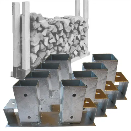 Gartenpirat Stapelhilfe für Brennholz - 4er Set Holzstapelhilfe aus feuerverzinktem Stahl für stabile Holzstapelregale, ideal für eine einfache und schnelle Aufstellung von Brennholz im Innen- und Außenbereich.