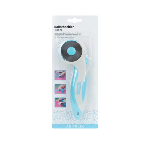 Semplix Cuttermesser - Rollschneider Maxi Soft Griff (45 mm / blau)