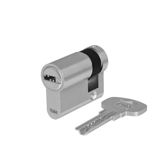 Yale Serie 1000 Europrofil-Zylinder Halbzylinder 30/10 mm Satin Nickel: Hoher Schutz, ideal für Haus- und Wohnungstüren, inkl. 5 Schlüssel