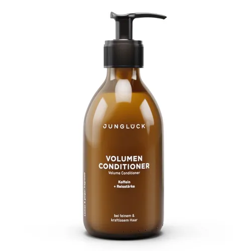 JUNGLÜCK Haarspülung Volumen Conditioner - Leichte Haarspülung für feines, dünnes Haar. Verleiht natürliche Struktur und Griffigkeit ohne Silikone. Mit erfrischendem Duft nach Zitrone und Ingwer für spürbar volleres Haar.