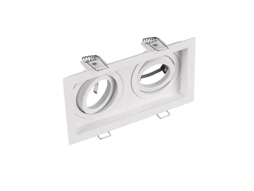 Eckiger Deckeneinbaustrahler aus Metall in Weiß matt, 17,2 x 9,2cm