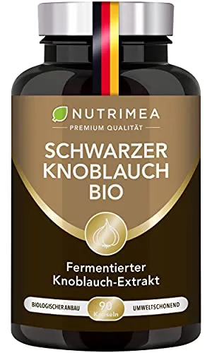 Schwarzer Knoblauch BIO - 100% VEGAN Kapseln für Herzgesundheit - Pflanzliches Ergänzungsmittel mit hochdosiertem schwarzem Knoblauch, unterstützt die Herz- und Gefäßgesundheit und ist frei von künstlichen Zusatzstoffen.