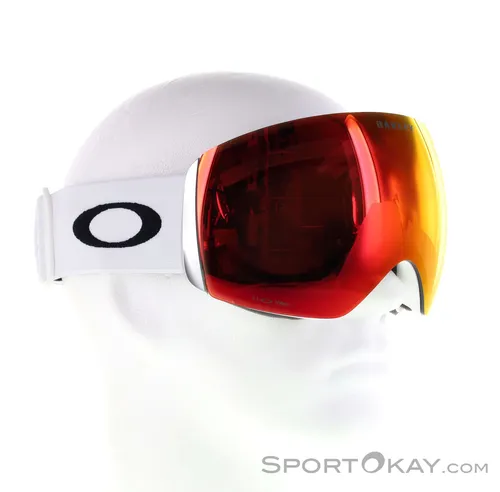 Oakley Flight Deck OO7050 35 - Matte Weiß Skibrille für optimale Sicht - Wintersport-Brillen mit großem Sichtfeld und Anti-Beschlag-Beschichtung für ungetrübten Ski-Spaß.
