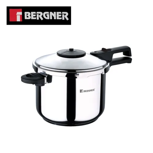 BERGNER Schnellkochtopf 6 L - Kochtöpfe, induktionsgeeignet mit Sichtfenster für einfaches Überwachen des Kochvorgangs und spülmaschinenfest für mühelose Reinigung.