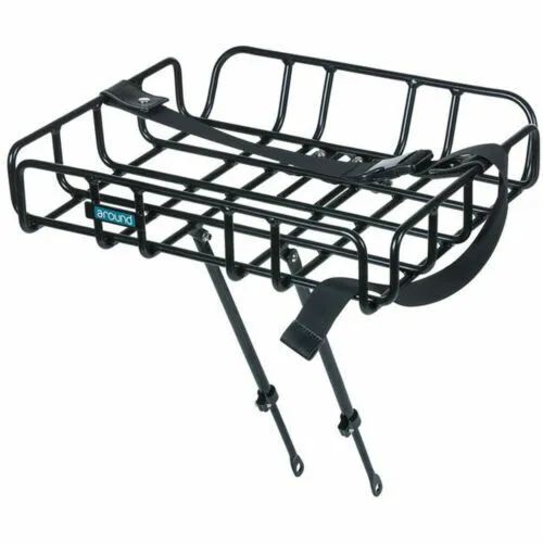 MP Mijnen Pieper B.V. Unisex – Erwachsene Front Carrier Gepäckträger, Schwarz - Vielseitiger Gepäckträger für Fahrräder, individuell anpassbar und mit Scheinwerferhalterung für zusätzliche Sicherheit.