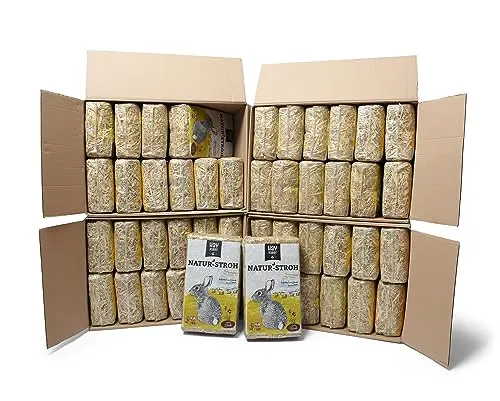 Hayrabbit - Natur-Stroh Für Kleintiere 48kg - Stroh Aus 100% Getreide - Abgepackt In 1kg Beuteln