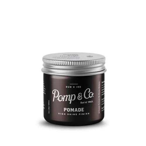 Pomp & Co High Shine Pomade, Herren Styling Pomade für einen mittelstarken Halt mit einem Wetlook Finish, Pomade auf Wasserbasis 60ml