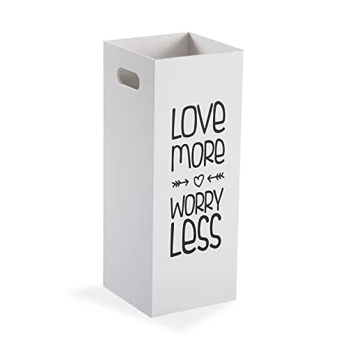 Versa Fluor Schirmständer für Eingang, Raum oder Halle, moderner Schirmhalter, Maßnahmen (H x L x B) 53 x 21 x 21 cm, MDF-Holz, Farbe: Schwarz und weiß