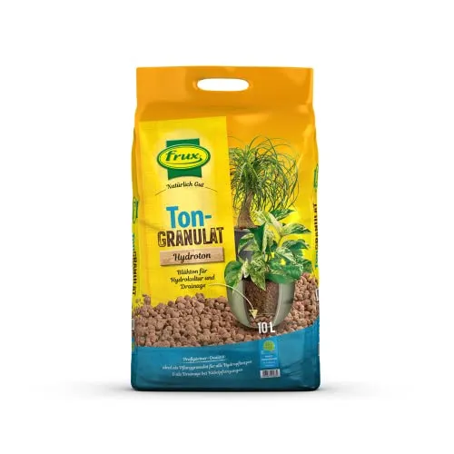 frux Tongranulat – Hydroton 8-16 mm 10 Liter - Luft- und wasserdurchlässiger Blähton für gesunde Pflanzenwurzeln. Ideal für den professionellen Einsatz und eine langlebige Nutzung im Garten. Schimmel- und schädlingsfrei dank optimaler Feuchtigkeitsregulierung.