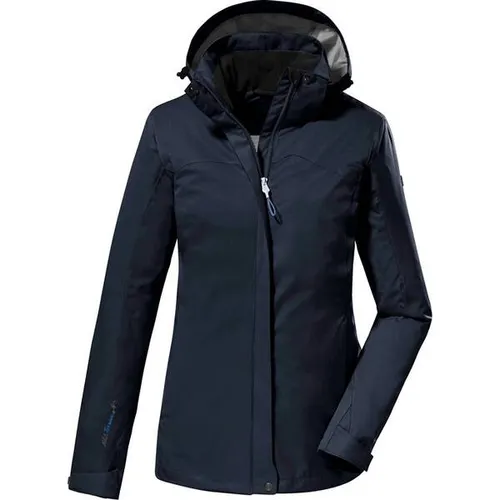 killtec Damen Funktionsjacke KOS 133 WMN JCKT - Funktionsjacke in dunkelnavy mit 10.000 mm Wassersäule, 100% wasserdicht und atmungsaktiv – ideal für Outdoor-Aktivitäten und umweltfreundlich durch PFC-freie Materialien.