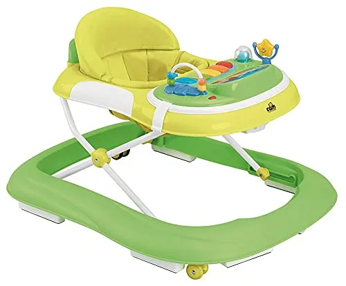 CAM Il Mondo del Bambino Lauflernhilfe Giocando - GRÜN - Lauflernwagen für Babys von 0 bis 18 Monaten, fördert die Mobilität und das Spielen in einem sicheren Design.