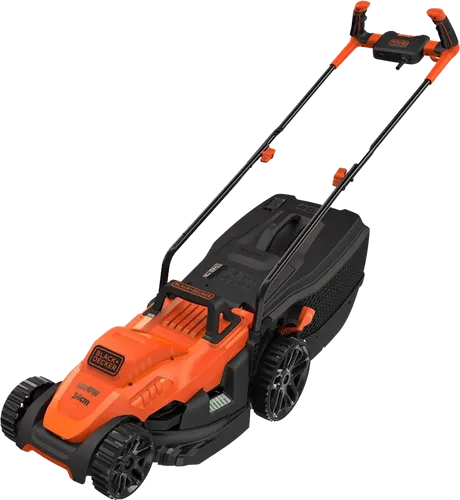 Black & Decker Elektro-Rasenmäher BEMW461BH-QS - Elektrischer Rasenmäher mit 1400 W und 34 cm Schnittbreite, leichtes Design mit nur 14.4 kg, ideal für kleine Gärten und einfache Handhabung.