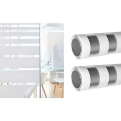 Fensterfolie selbsthaftend Streifen 2er Set 200x67 cm - Zubehör für Fenster mit sofortigem Sichtschutz, UV-Schutz und einfacher Anbringung ohne Kleber. Ideal für mehr Privatsphäre in Bad oder Büro.