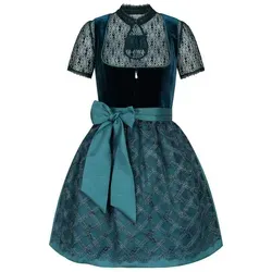 Steigenhöfer Manufaktur Dirndl Damen Set - Franziska - Trachtenmode - Komplettes Oktoberfest Outfit mit feiner Samtoptik und eleganten Perlenapplikationen für einen festlichen Look.