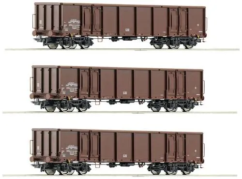Roco 6600103 H0 3er-Set Offene Güterwagen der DR in braun von ROCO