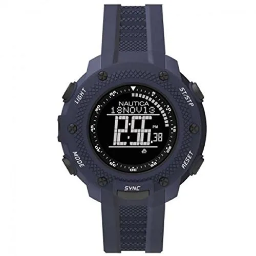 Nautica Herren Digital Quarz Uhr mit Silikon Armband NAI19524G