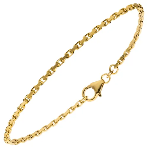 2mm Ankerkette Armband aus 333 Gold Gelbgold - Elegantes Damenarmband aus 8 Karat Gelbgold, 18,5 cm lang. Die diamantierte Oberfläche verleiht einen besonderen Glanz und macht es zum idealen Schmuckstück für jeden Anlass.