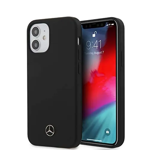 Mercedes-Benz Hard Case für iPhone 12 Mini - Schwarz - Premium Handyhülle aus flexiblem Silikon mit Mikrofaser-Innenfutter, schützt Ihr iPhone 12 Mini vor Stößen und Kratzern. Stilvolles Design mit dem ikonischen Mercedes-Benz Logo.