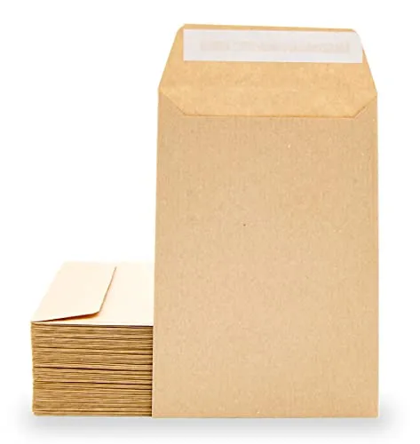 Briefumschläge aus Kraftpapier, kleine Umschläge aus Silikon, für Einladungen oder Hochzeitsgäste, Maße: 100 x 145 mm, Umschläge für Schmuck oder Samen, 100 Stück