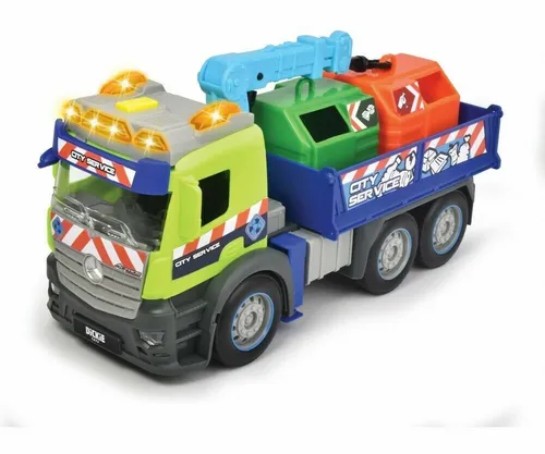 Dickie 203745015 Action Truck - Recycling Müllwagen Müllauto Mercedes Actros