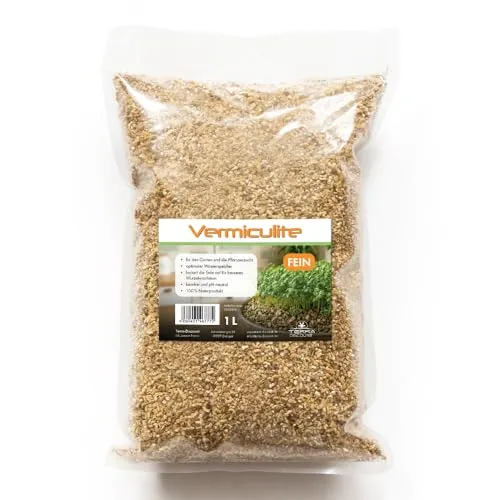 Vermiculite für Pflanzen – Ideal für Anzucht & Aussaat – Steriles Substrat (fein, 1 Liter)