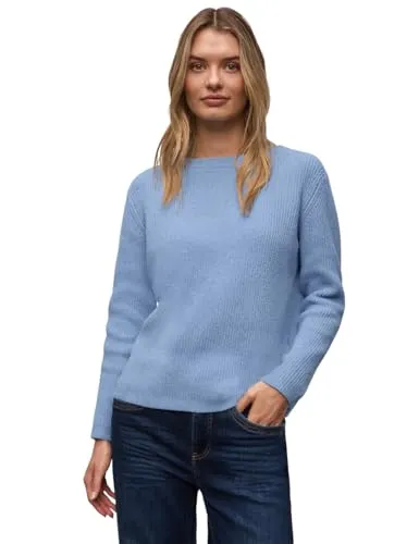 Street One Damen Chenille Pullover – Weicher Strickpullover - Eleganter Strickpullover aus softer Chenille-Qualität, mit U-Boot-Ausschnitt und langen Ärmeln. Ideal für den modernen Alltag und vielseitig kombinierbar.