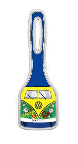 BRISA VW Collection - Volkswagen Koffer-Gepäck-Adress-Anhänger mit T1 Bulli Bus Design (Peace/Grün)