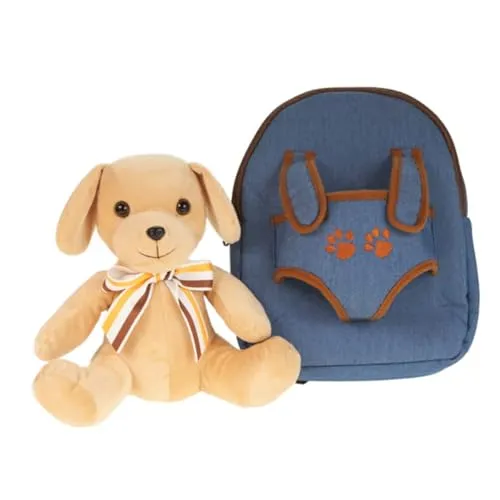Habarri CUTE ANIMALS Kindergarten Rucksack - Mini Rucksack mit abnehmbarem Maskottchen für Kinder - Schulranzen für Jungen und Mädchen von 3-6 Jahren, leicht und strapazierfähig, mit praktischem Maskottchen-Träger für Spielspaß unterwegs.