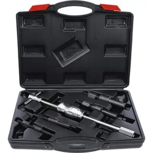 BGS Diy 8598 | 5-tlg. Grundloch-Innenlager-Abzieher-Satz mit Gleithammer - Spachtel-Set zum Herausziehen von Lagern und Buchsen, ideal für die Demontage aus Sacklöchern, inklusive Gleithammer und verschiedene Spreizkralle.