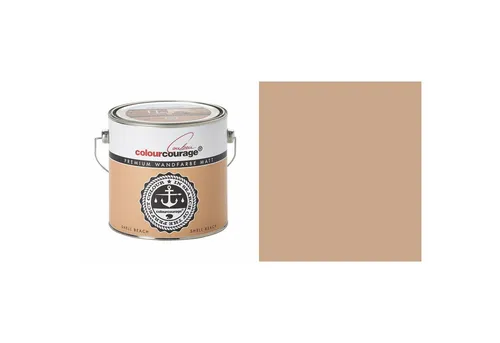colourcourage Vollton- und Abtönfarbe 2,5L Colourcourage Wandfarbe Shell Beach Hellbraun, geruchslos