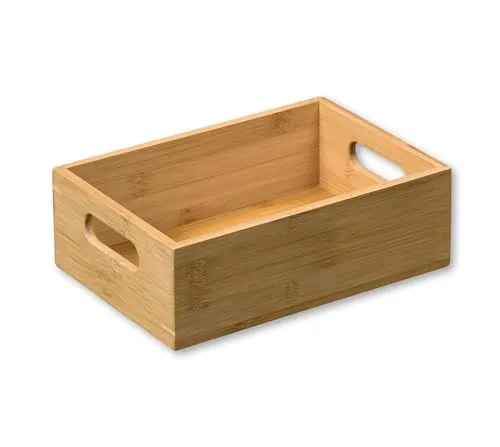 Kesper | Aufbewahrungsbox, stapelbar, Material: FSC®-zertifizierter Bambus, Maße: B 24 x T 16,5 x H 8 cm, Farbe: Braun | 57403