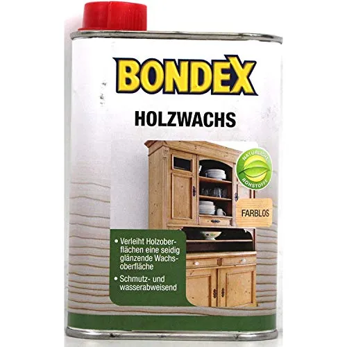 Bondex 352554 Holzwachs farblos 0,25 L für 3,25 m² - Wasser- und schmutzabweisender Holzsiegel - auf Basis natürlicher Rohstoffe