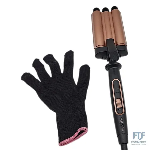 BESTOPE MIX Welleneisen, Lockenstab 3 Fässer Welleneisen für Haare 22mm Keramik