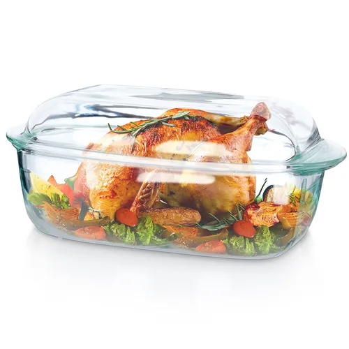 Glas-Auflaufform mit Deckel 3+1,5 l